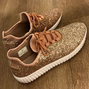 Rose gold glitter sneakers